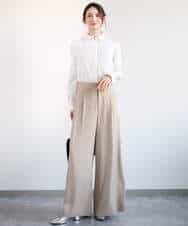 FOBDA02110 MK MICHEL KLEIN(MK ミッシェルクラン) ストレッチジャージシャツ/洗える ブルー