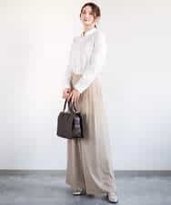 FOBDA02110 MK MICHEL KLEIN(MK ミッシェルクラン) ストレッチジャージシャツ/洗える ブルー