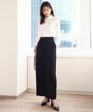 FOBDA02110 MK MICHEL KLEIN(MK ミッシェルクラン) ストレッチジャージシャツ/洗える ブルー