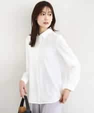 FOBFD02110 MK MICHEL KLEIN(MK ミッシェルクラン) ストレッチジャージシャツ/洗える ホワイト