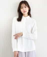 FOBFD02110 MK MICHEL KLEIN(MK ミッシェルクラン) ストレッチジャージシャツ/洗える ライトグレー