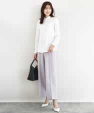 FOBFD02110 MK MICHEL KLEIN(MK ミッシェルクラン) ストレッチジャージシャツ/洗える ライトグレー