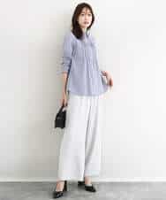 FOBFD02110 MK MICHEL KLEIN(MK ミッシェルクラン) ストレッチジャージシャツ/洗える ライトグレー