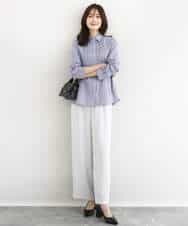 FOBFD02110 MK MICHEL KLEIN(MK ミッシェルクラン) ストレッチジャージシャツ/洗える ライトグレー