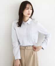 FOBFD02110 MK MICHEL KLEIN(MK ミッシェルクラン) ストレッチジャージシャツ/洗える ライトグレー