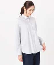 FOBFD02110 MK MICHEL KLEIN(MK ミッシェルクラン) ストレッチジャージシャツ/洗える ライトグレー