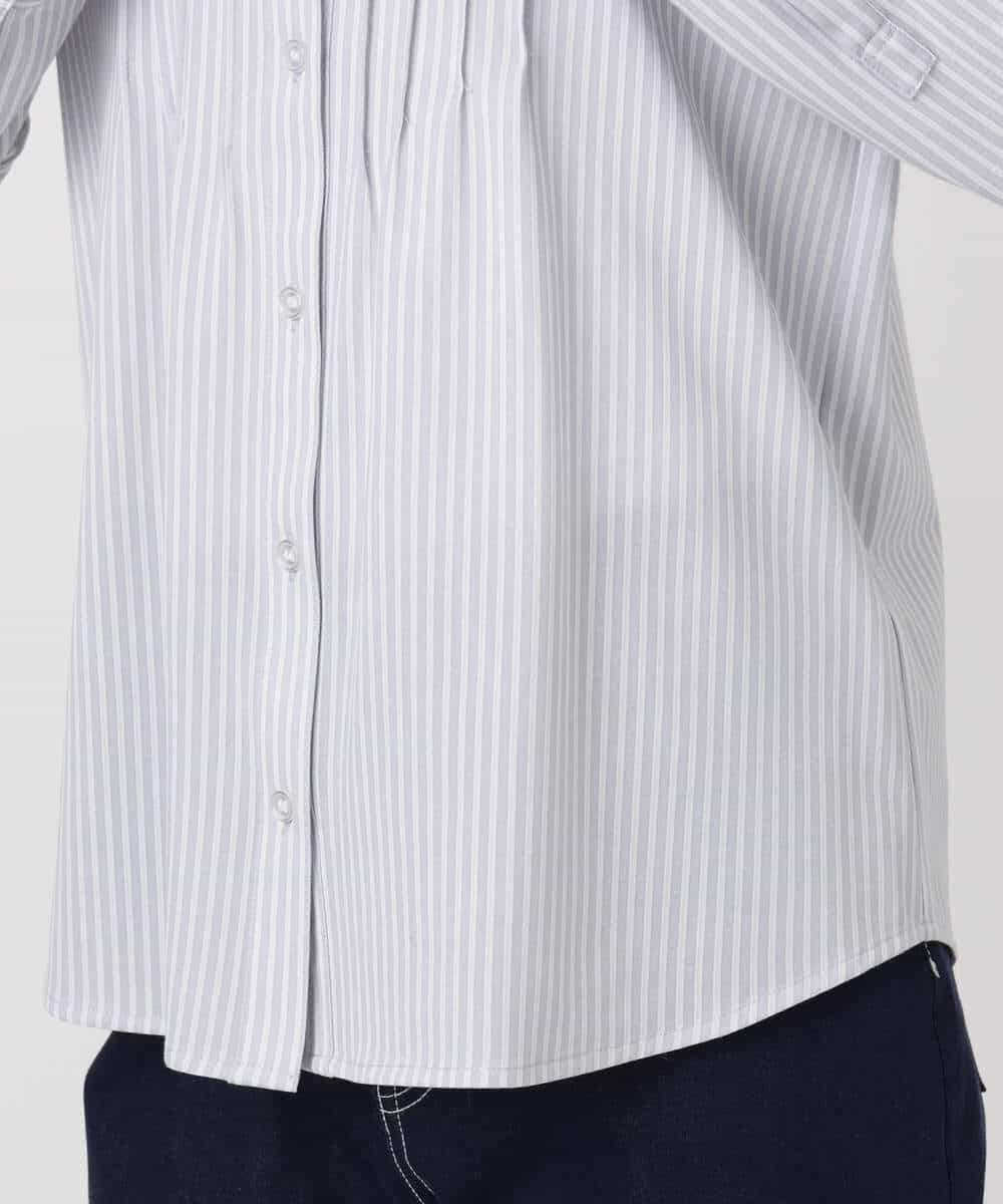 FOBFD02110 MK MICHEL KLEIN(MK ミッシェルクラン) ストレッチジャージシャツ/洗える ライトグレー