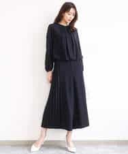 FOBGD26140 MK MICHEL KLEIN(MK ミッシェルクラン) バルーンヘムブラウス/洗える グレーブルー