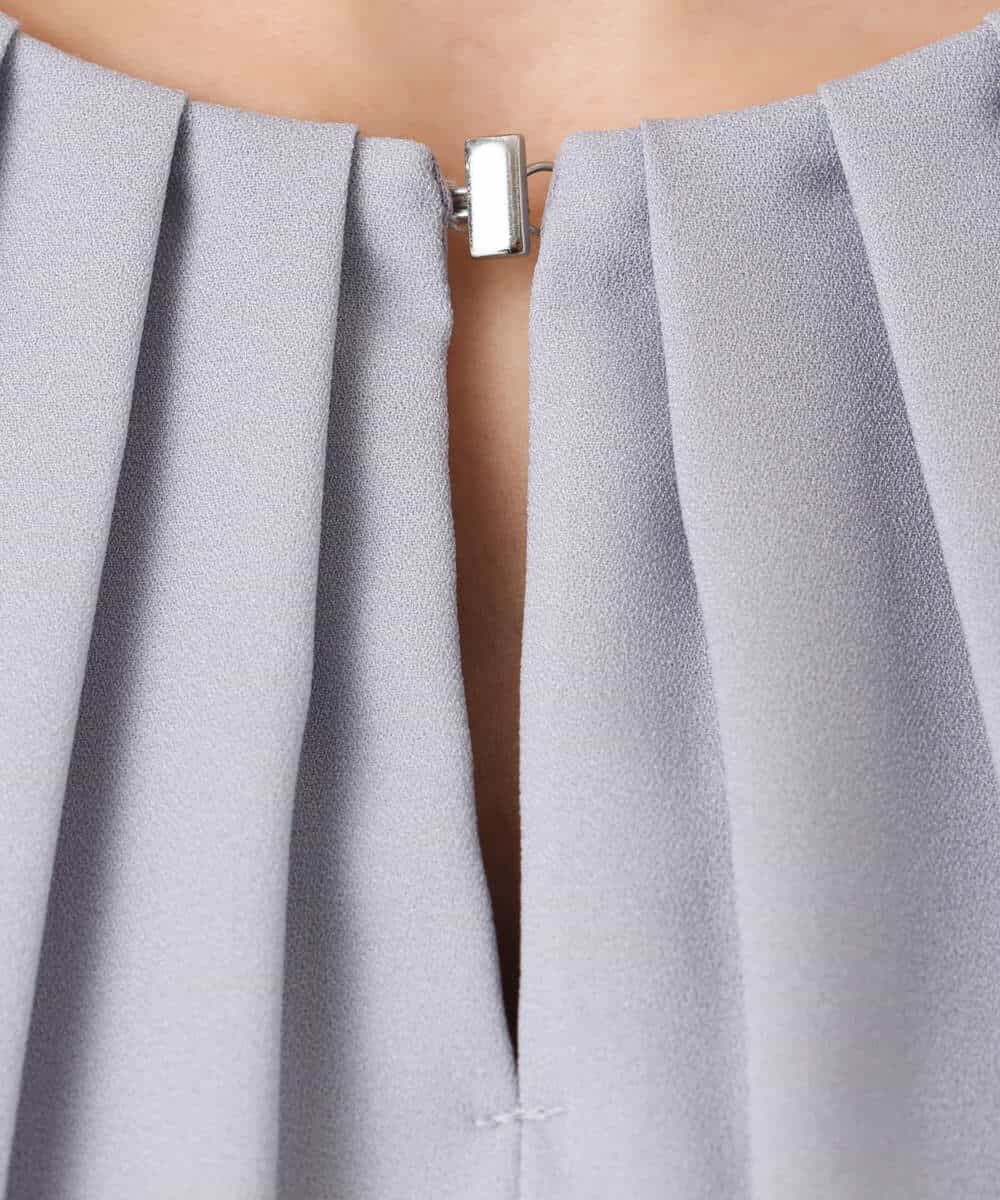 FOBGD26140 MK MICHEL KLEIN(MK ミッシェルクラン) バルーンヘムブラウス/洗える グレーブルー