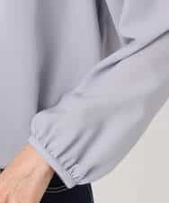 FOBGD26140 MK MICHEL KLEIN(MK ミッシェルクラン) バルーンヘムブラウス/洗える グレーブルー