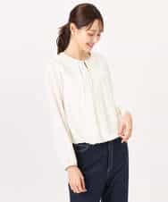 FOBGD26140 MK MICHEL KLEIN(MK ミッシェルクラン) バルーンヘムブラウス/洗える グレーブルー