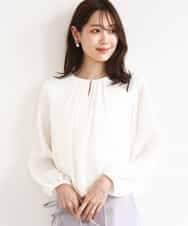 FOBGD26140 MK MICHEL KLEIN(MK ミッシェルクラン) バルーンヘムブラウス/洗える アイボリー