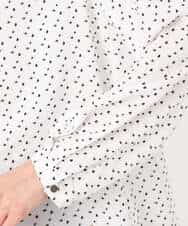 FOBGD39150 MK MICHEL KLEIN(MK ミッシェルクラン) ミニトライアングル幾何柄ブラウス/接触冷感/UVカット/洗える アイボリー