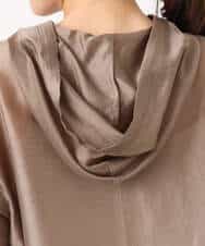 FOBGD41160 MK MICHEL KLEIN(MK ミッシェルクラン) フーディーデザインシアーシャツブラウス/洗える モカ