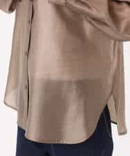 FOBGD41160 MK MICHEL KLEIN(MK ミッシェルクラン) フーディーデザインシアーシャツブラウス/洗える モカ