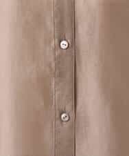 FOBGD41160 MK MICHEL KLEIN(MK ミッシェルクラン) フーディーデザインシアーシャツブラウス/洗える モカ