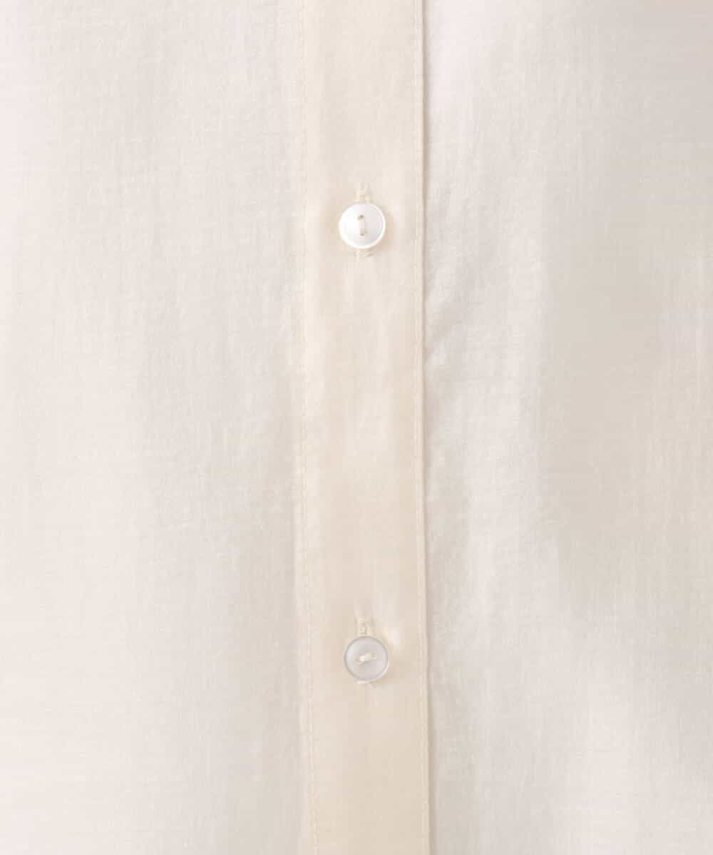 FOBGD41160 MK MICHEL KLEIN(MK ミッシェルクラン) フーディーデザインシアーシャツブラウス/洗える モカ