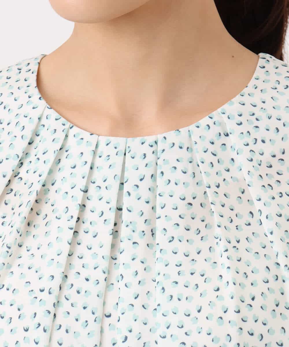 FOBGD42150 MK MICHEL KLEIN(MK ミッシェルクラン) フラワーモチーフプリントブラウス/接触冷感/UVカット/洗える アイボリー