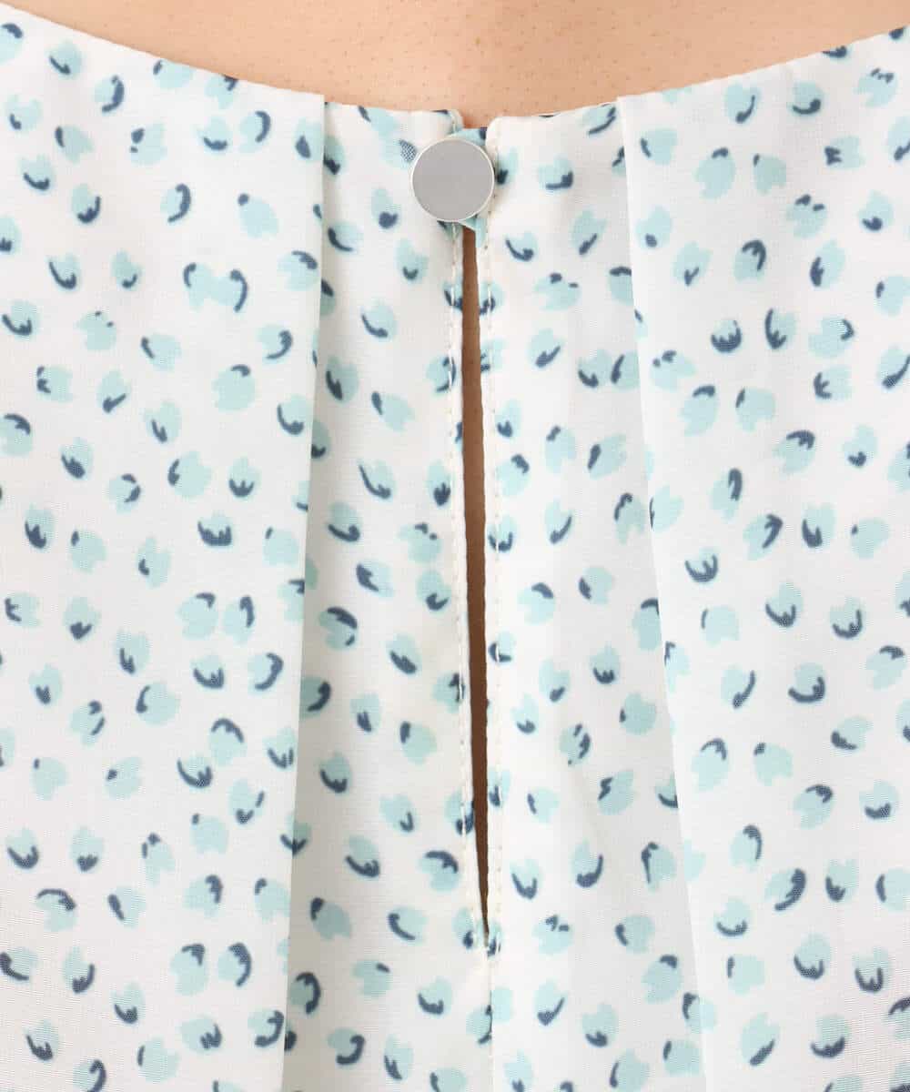 FOBGD42150 MK MICHEL KLEIN(MK ミッシェルクラン) フラワーモチーフプリントブラウス/接触冷感/UVカット/洗える アイボリー