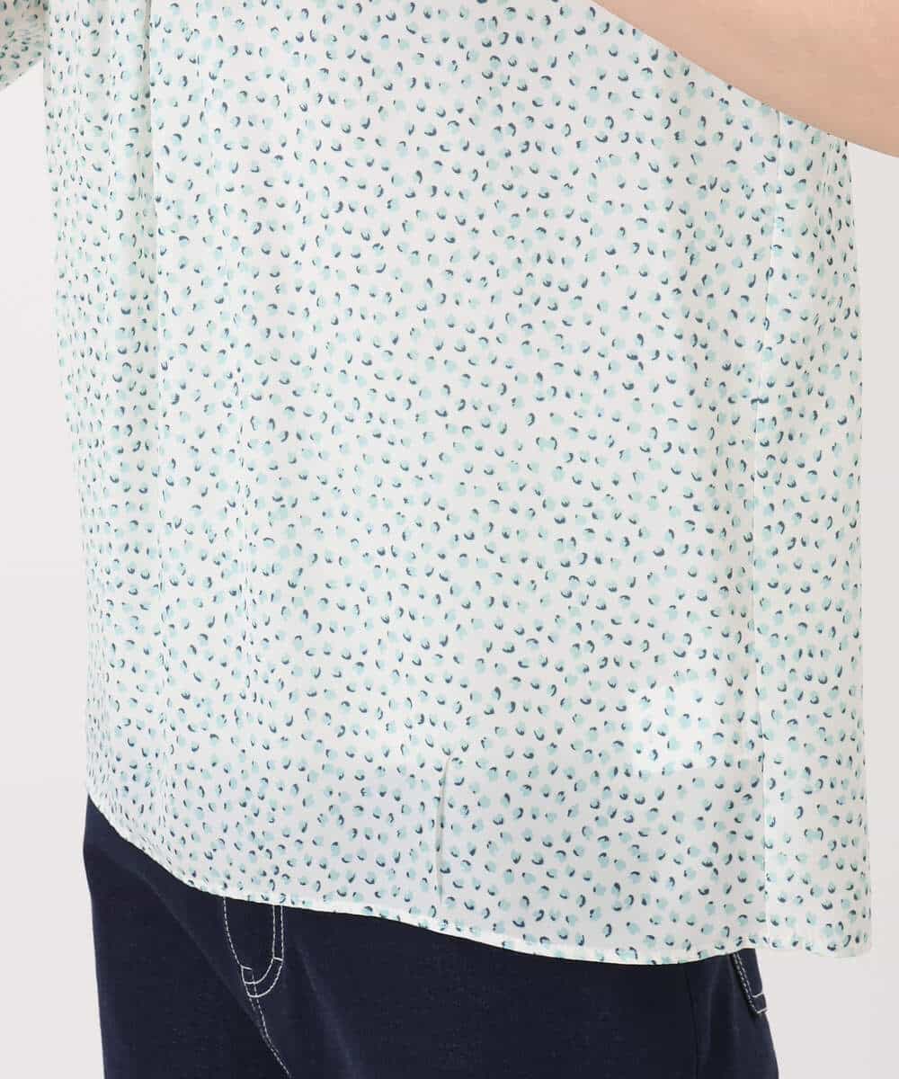 FOBGD42150 MK MICHEL KLEIN(MK ミッシェルクラン) フラワーモチーフプリントブラウス/接触冷感/UVカット/洗える アイボリー