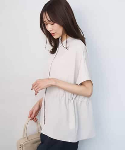 FOBGD44160 MK MICHEL KLEIN [UVカット/接触冷感/防シワ/通気性/洗える]バンドカラーブラウス