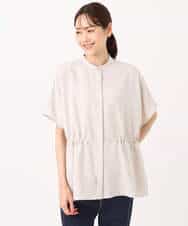 FOBGD44160 MK MICHEL KLEIN(MK ミッシェルクラン) バンドカラーブラウス/接触冷感/UVカット/防シワ/通気性/洗える ベージュ