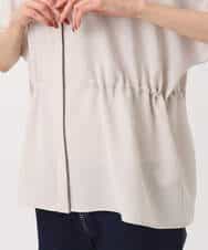 FOBGD44160 MK MICHEL KLEIN(MK ミッシェルクラン) バンドカラーブラウス/接触冷感/UVカット/防シワ/通気性/洗える ベージュ