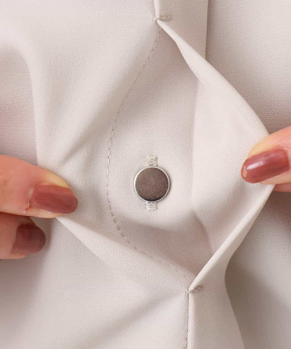 FOBGD44160 MK MICHEL KLEIN(MK ミッシェルクラン) バンドカラーブラウス/接触冷感/UVカット/防シワ/通気性/洗える ベージュ