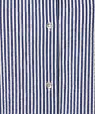 FOBGD46150 MK MICHEL KLEIN(MK ミッシェルクラン) ストライプ柄サッカーシャツブラウス/洗える ネイビー