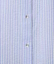 FOBGD46150 MK MICHEL KLEIN(MK ミッシェルクラン) ストライプ柄サッカーシャツブラウス/洗える ネイビー