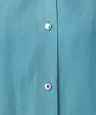 FOBGD68140 MK MICHEL KLEIN(MK ミッシェルクラン) [UVカット/接触冷感/洗える]メタル釦デザイン サテン地ブラウス ターコイズ