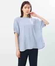 FOBGS55100 MK MICHEL KLEIN(MK ミッシェルクラン) タックスリーブブラウス/洗える ライトブルー
