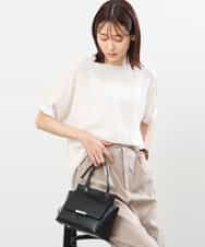 FOBGS55100 MK MICHEL KLEIN(MK ミッシェルクラン) タックスリーブブラウス/洗える アイボリー