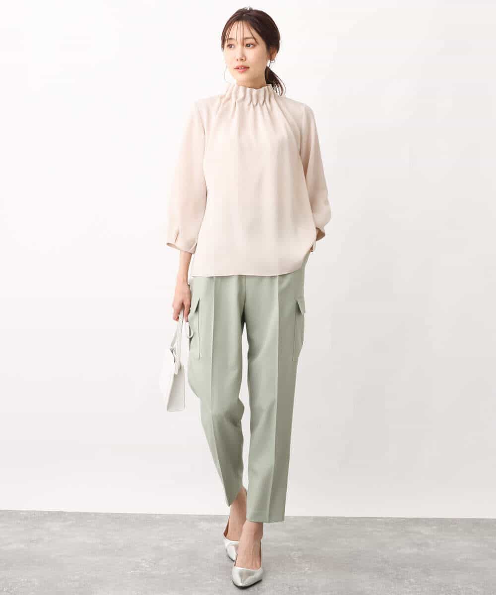 スタンドネックデザインブラウス/洗える(ブラウス・シャツ) | MK  