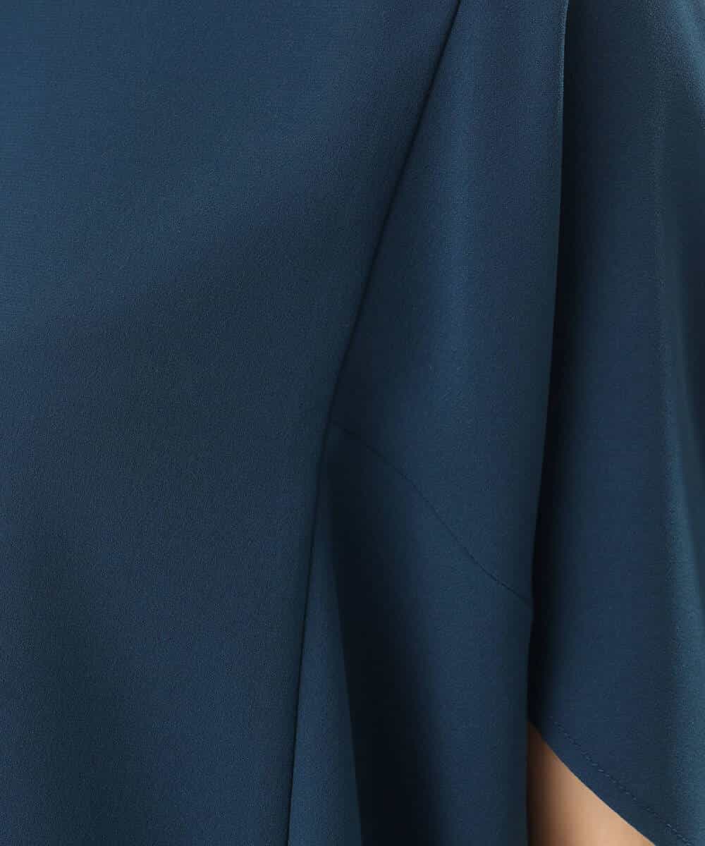 FOBHD66150 MK MICHEL KLEIN(MK ミッシェルクラン) [瞬美シリーズ/UVカット/接触冷感/速乾/洗える]梨地ジョーゼット 変形スリーブブラウス ブラウン