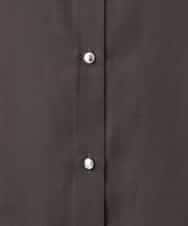 FOBHD67140 MK MICHEL KLEIN(MK ミッシェルクラン) [UVカット/接触冷感/洗える]バンドカラーサテンブラウス ダークグレー