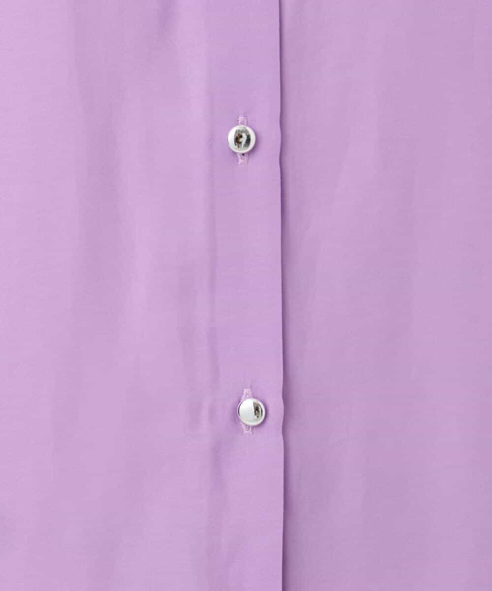 FOBHD67140 MK MICHEL KLEIN(MK ミッシェルクラン) [UVカット/接触冷感/洗える]バンドカラーサテンブラウス ダークグレー