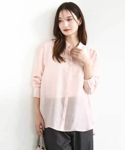 FOBJA81130 MK MICHEL KLEIN シアーローンシャツブラウス/洗える