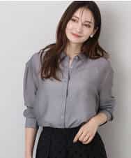 FOBJA81130 MK MICHEL KLEIN(MK ミッシェルクラン) シアーローンシャツブラウス/洗える ピンク