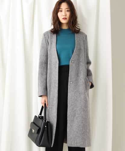 MK MICHEL KLEIN(エムケー ミッシェルクラン) 【InRed11月号掲載/洗える】スライバーウール混コート グレー 38