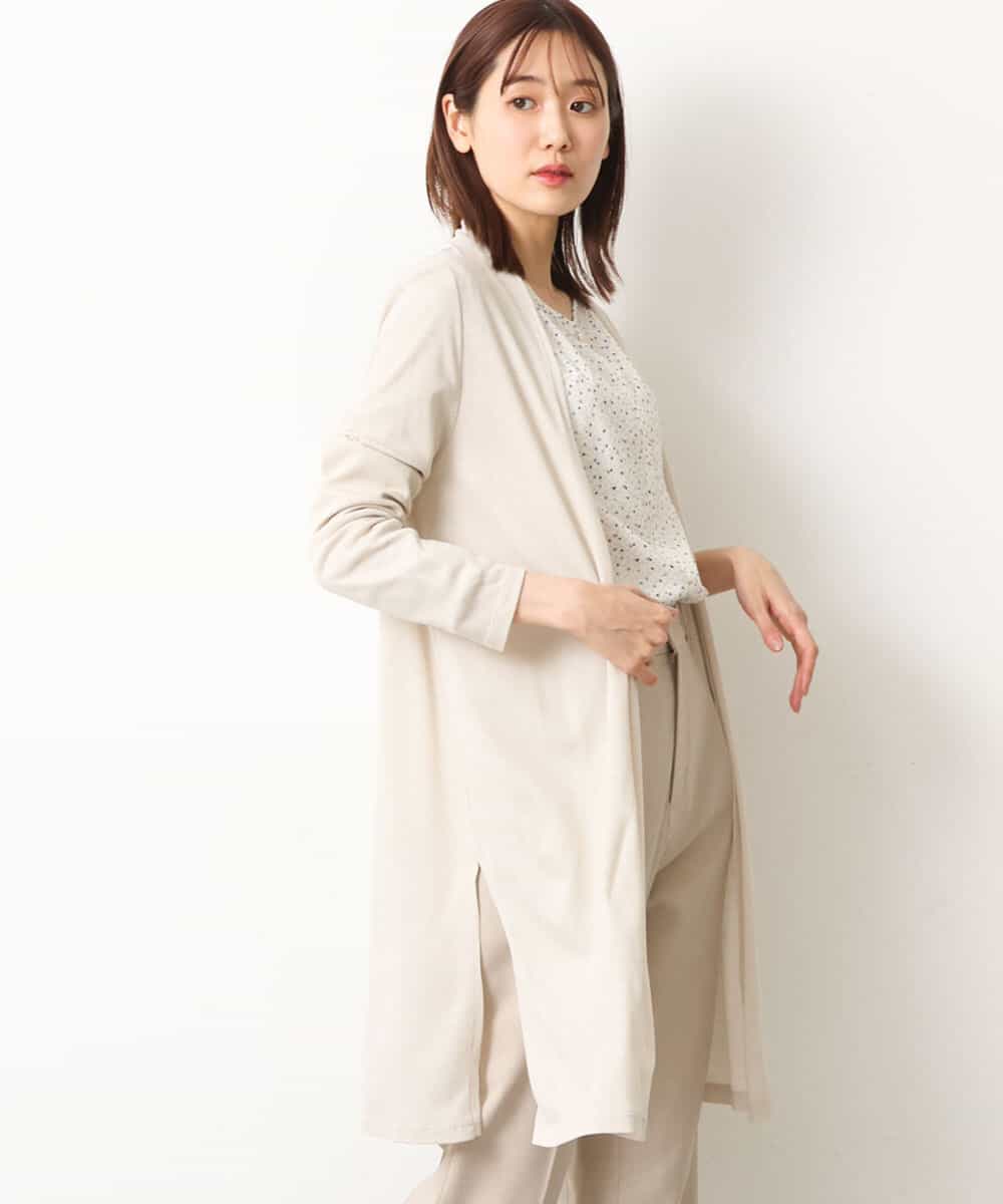 FOCFS04120 MK MICHEL KLEIN(MK ミッシェルクラン) 着流しカーディガン/洗える ベージュ