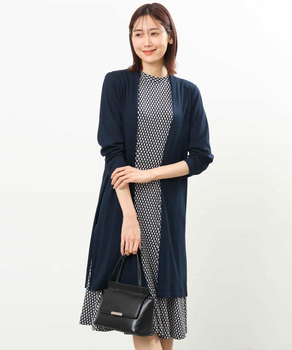 FOCFS04120 MK MICHEL KLEIN(MK ミッシェルクラン) 着流しカーディガン/洗える ベージュ
