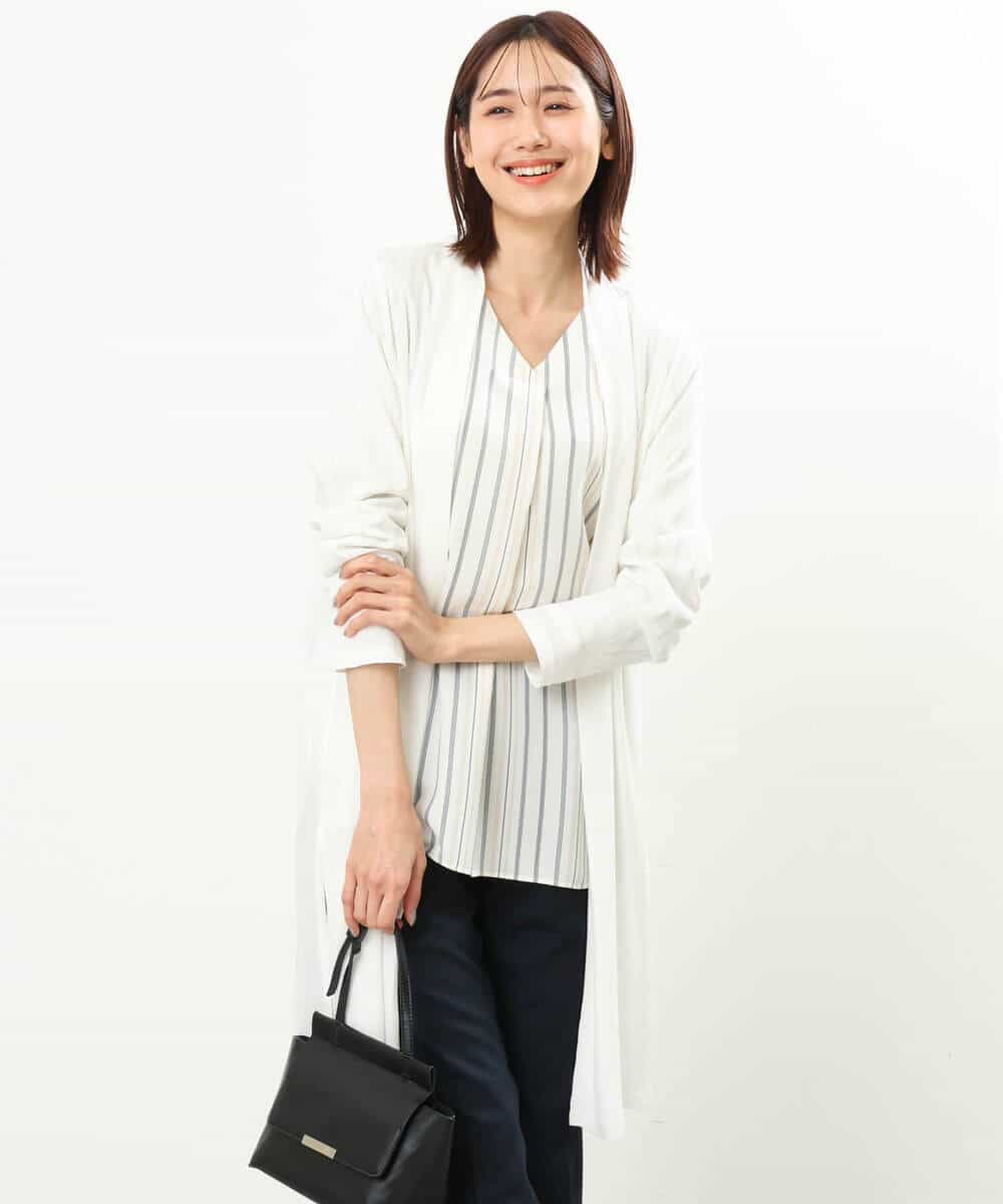 FOCFS04120 MK MICHEL KLEIN(MK ミッシェルクラン) 着流しカーディガン/洗える ベージュ
