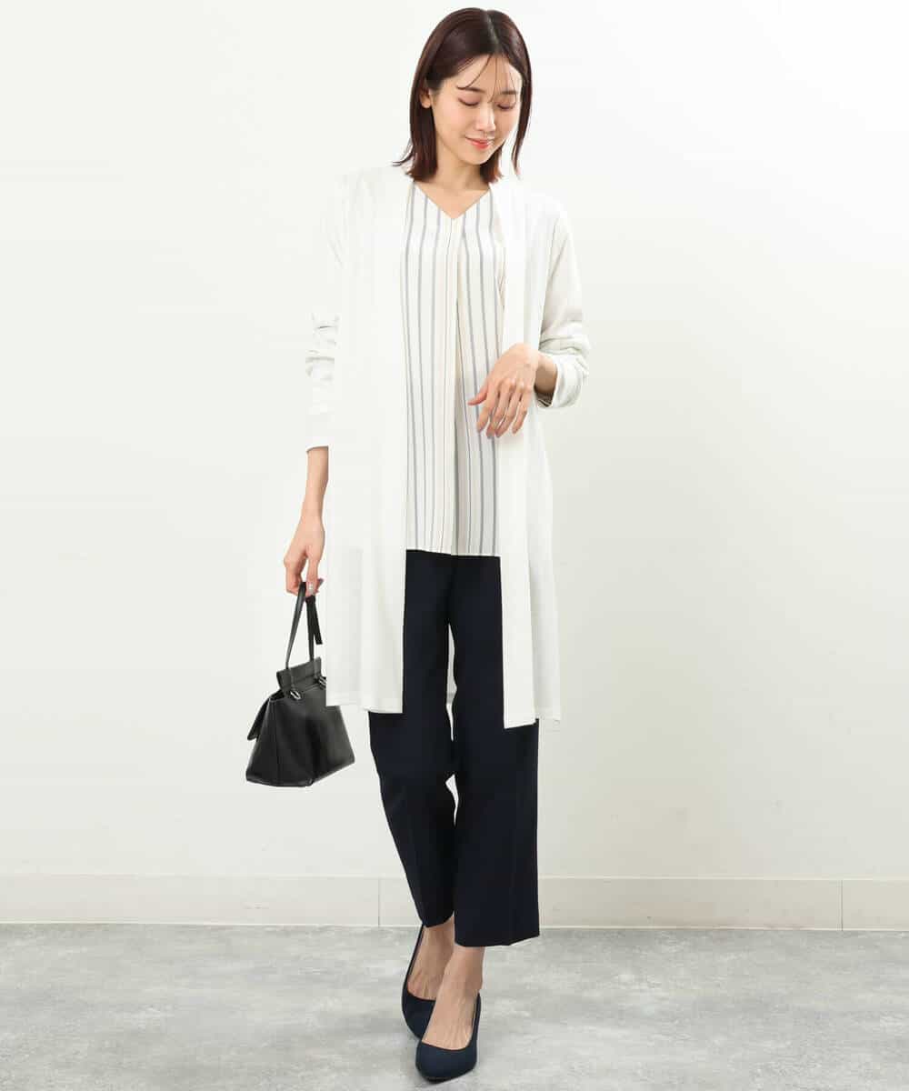 FOCFS04120 MK MICHEL KLEIN(MK ミッシェルクラン) 着流しカーディガン/洗える ベージュ