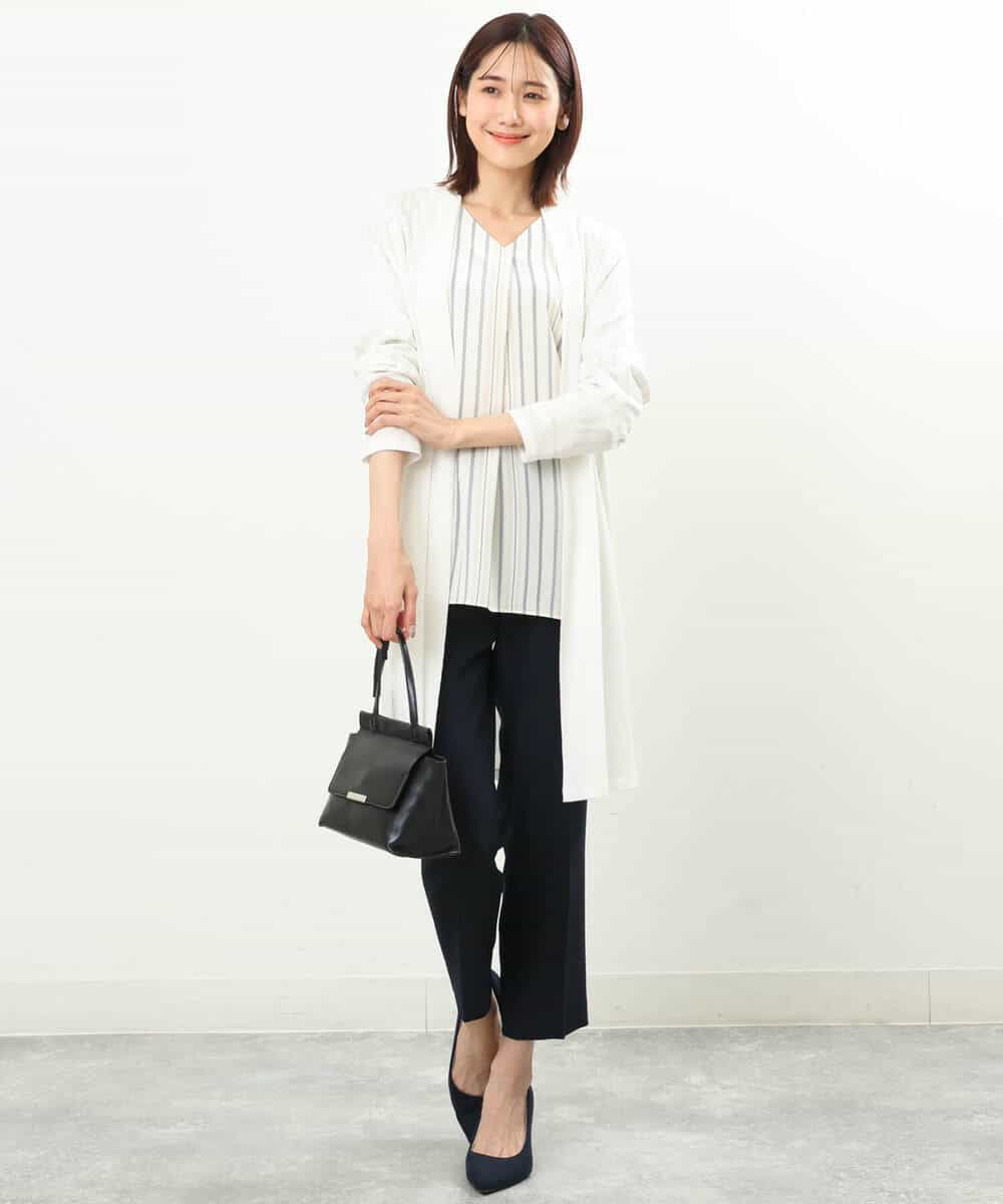FOCFS04120 MK MICHEL KLEIN(MK ミッシェルクラン) 着流しカーディガン/洗える ベージュ