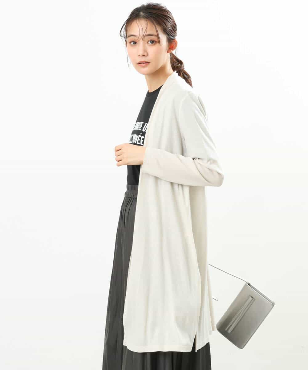 FOCFS04120 MK MICHEL KLEIN(MK ミッシェルクラン) 着流しカーディガン/洗える ベージュ