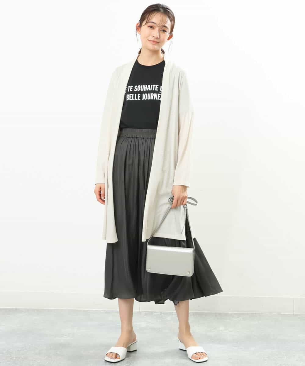 FOCFS04120 MK MICHEL KLEIN(MK ミッシェルクラン) 着流しカーディガン/洗える ベージュ