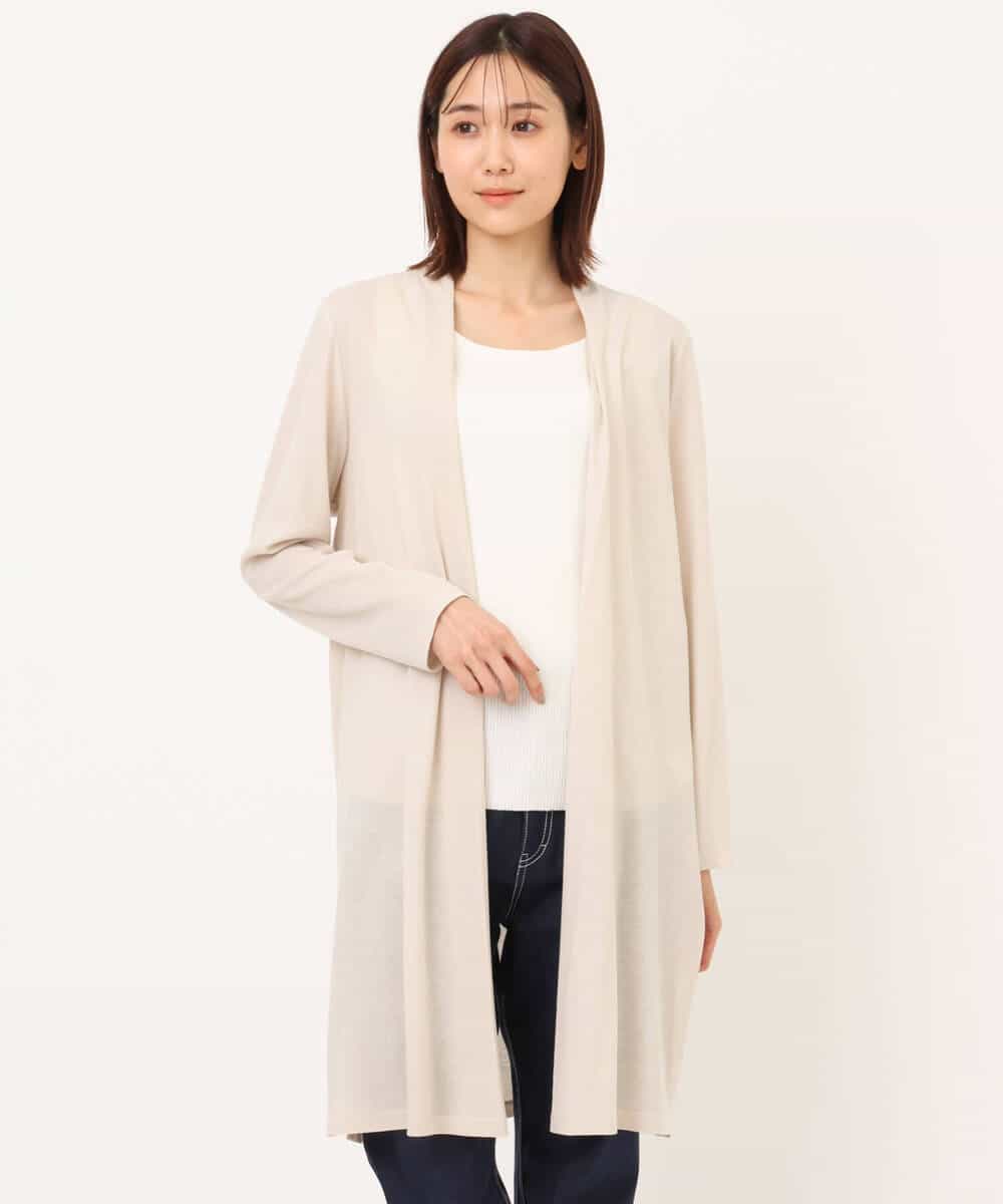 FOCFS04120 MK MICHEL KLEIN(MK ミッシェルクラン) 着流しカーディガン/洗える ベージュ