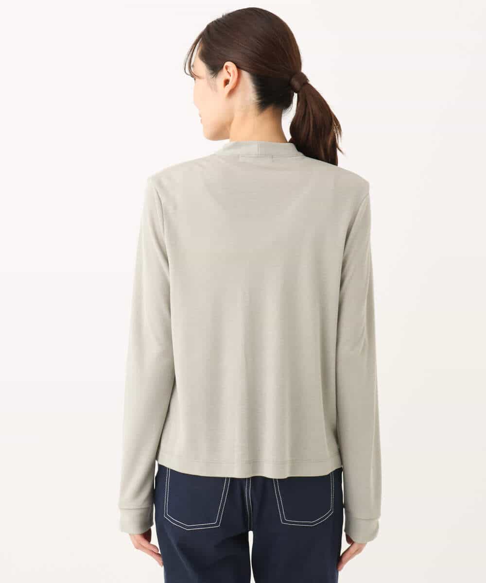 FOCGA41120 MK MICHEL KLEIN(MK ミッシェルクラン) ショート丈カーディガン/接触冷感/UVカット/洗える カーキグレー