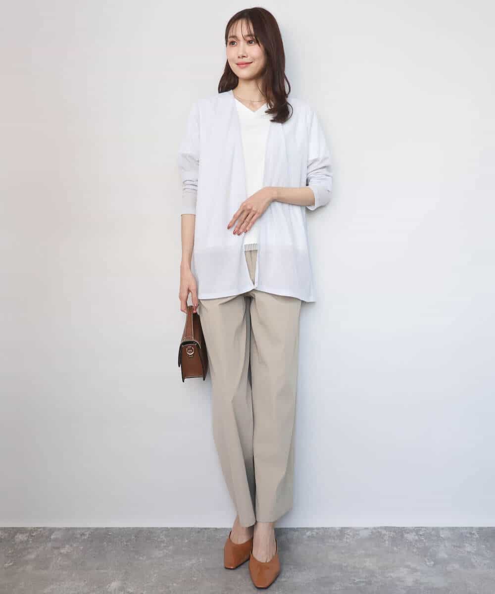 FOCGD40130 MK MICHEL KLEIN(MK ミッシェルクラン) コットン混シアーラメカーディガン/洗える ライトブルー